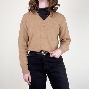 100% Camel Hair Vintage Pringle Sweater Oversized Quiet Luxury Old Money Preppy